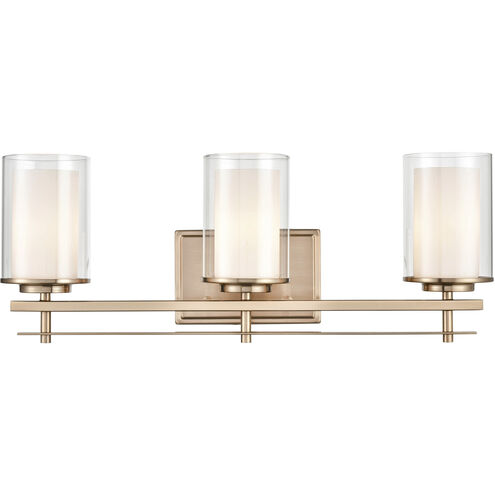 Huderson 3 Light 23 inch Modern Gold Vanity Light Wall Light
